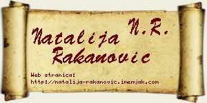 Natalija Rakanović vizit kartica